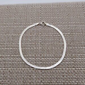 7 Inch Sterling Silver Simple Chain Bracelet B359